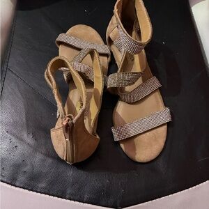 Steve Madden Tan Sandals with Rhinestone Straps